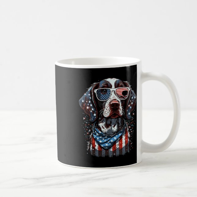 Of July Patriotic German Shorthaired Pointer Dog U Coffee Mug (Right)
