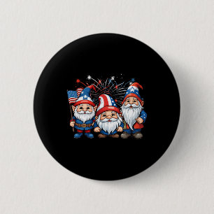 Of July Patriotic Gnomes American Flag Usa Gnome  6 Cm Round Badge