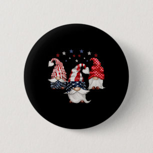 Of July Patriotic Gnomes Funny Cute American Usa F 6 Cm Round Badge