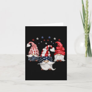 Of July Patriotic Gnomes Funny Cute American Usa F Card