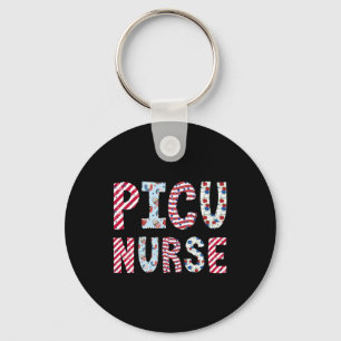 Of July Picu Nurse Independence Day American Flag Key Ring