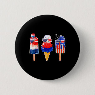 Of July Popsicle Red White Blue American Flag Patr 6 Cm Round Badge