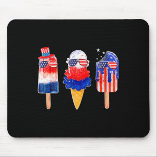 Of July Popsicle Red White Blue American Flag Patr Mouse Pad