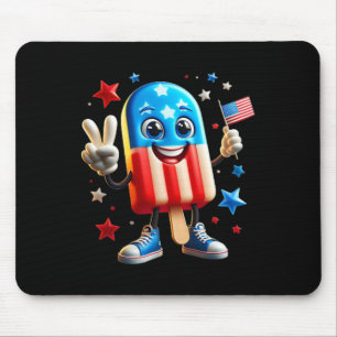 Of July Popsicle Usa Flag Patriotic Front And Back Mouse Pad
