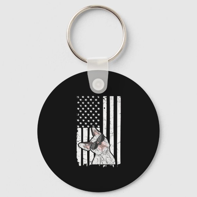 Of July Quote For A Patriotic Frenchie Owner  Key Ring (Front)