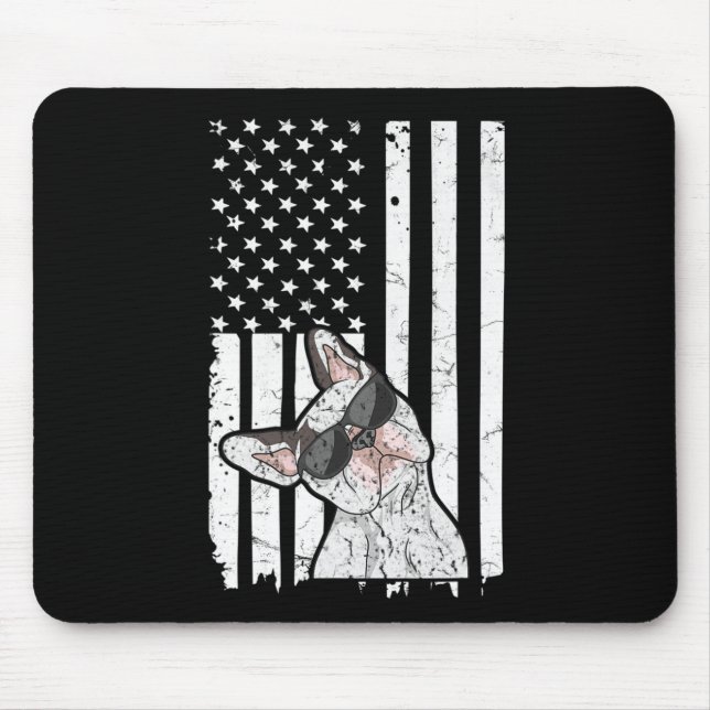 Of July Quote For A Patriotic Frenchie Owner  Mouse Pad (Front)