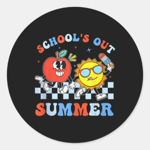 Of July School's Out For Summer Graduation Teacher Classic Round Sticker