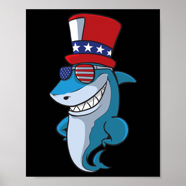 Of July Shark For Kids  Poster (Front)