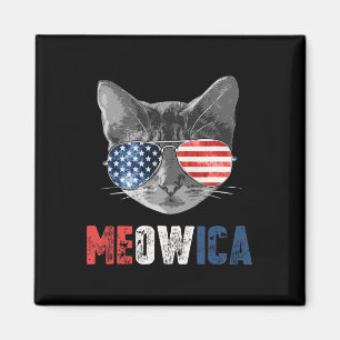 Of July Shirt Meowica American Flag Cat Magnet