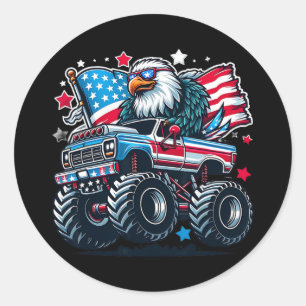 Of July Shirts Boys American Flag Eagle Usa Shirt  Classic Round Sticker