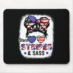 Of July Star Stripes S Usa Flag Patriotic Kids Gir Mouse Pad