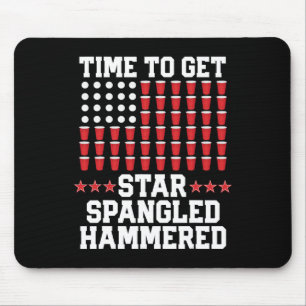 Of July T Shirt Gift Beer Pong American Flag Drink Mouse Pad
