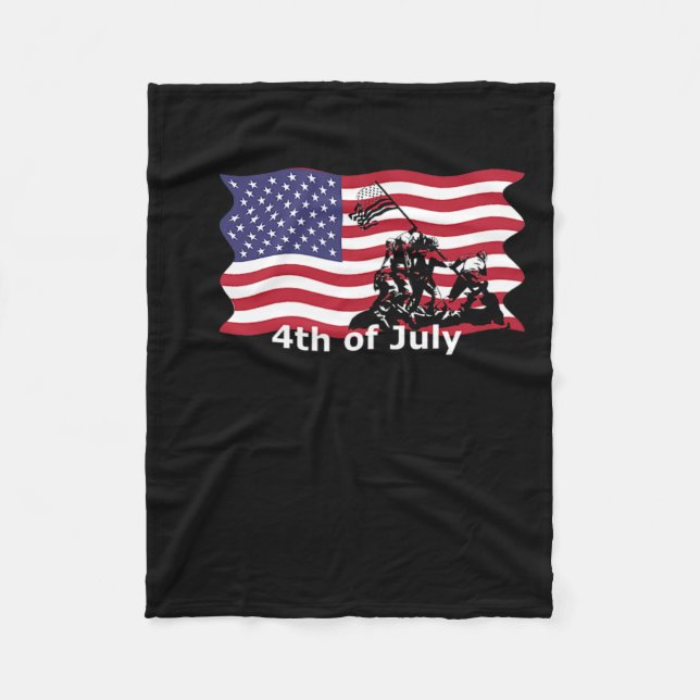 Of July T Shirts Iwo Jima  Fleece Blanket (Front)