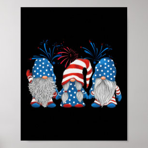 Of July Three Gnomes American Gnome Independence D Poster
