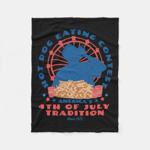 Of July Tradition Hot Dog Eating Contest Funny Hot Fleece Blanket