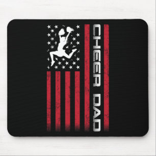 Of July Us Flag Cheer Dad Shirt For Father's Cheer Mouse Pad
