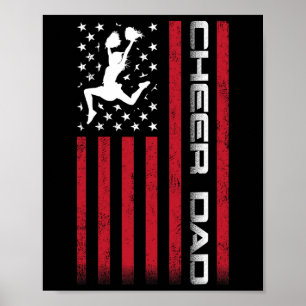 Of July Us Flag Cheer Dad Shirt For Father's Cheer Poster