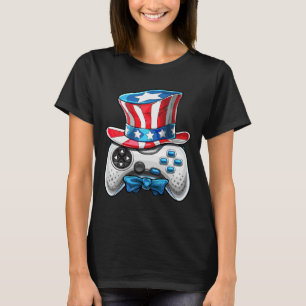 Of July Video Game American Flag Uncle Sam Gamer B T-Shirt