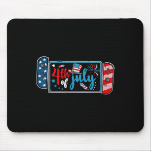 Of July Video Game American Gamer Kids Boys Men Us Mouse Pad
