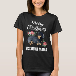Of Merry Christmas Dachshund Mama Happy Christmas T-Shirt
