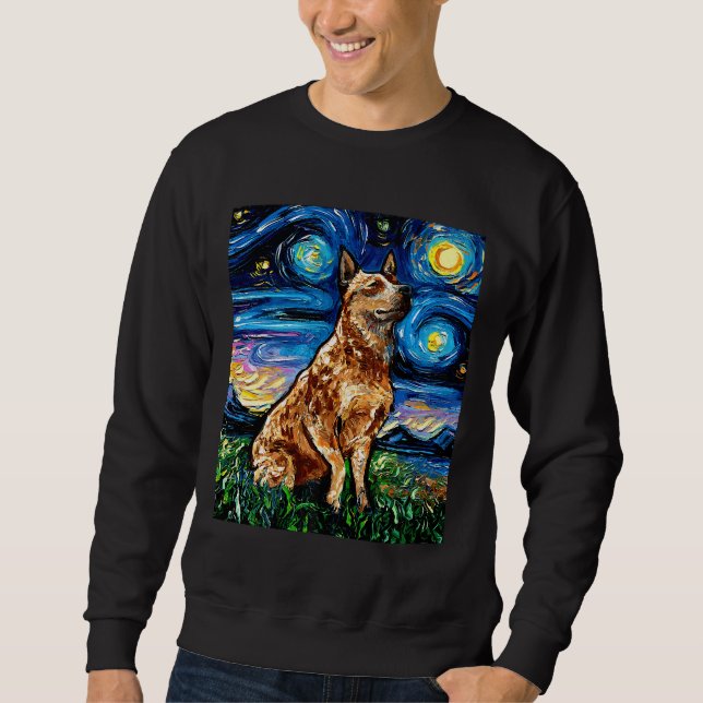 Of Red Siberian Husky Sticker Sweatshirt (Front)