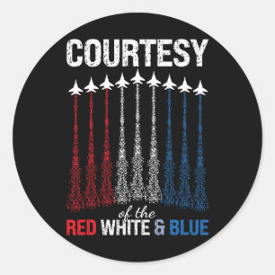 Of Red White Blue Usa Flag Fighter Jets 4th Of Jul Classic Round Sticker