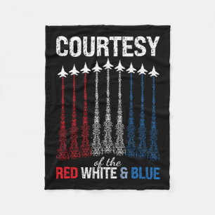 Of Red White Blue Usa Flag Fighter Jets 4th Of Jul Fleece Blanket