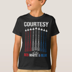 Of Red White Blue Usa Flag Fighter Jets 4th Of Jul T-Shirt
