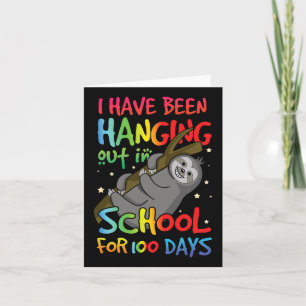 Of School Happy 100th Day 100 Hanging Kawaii Sloth Card