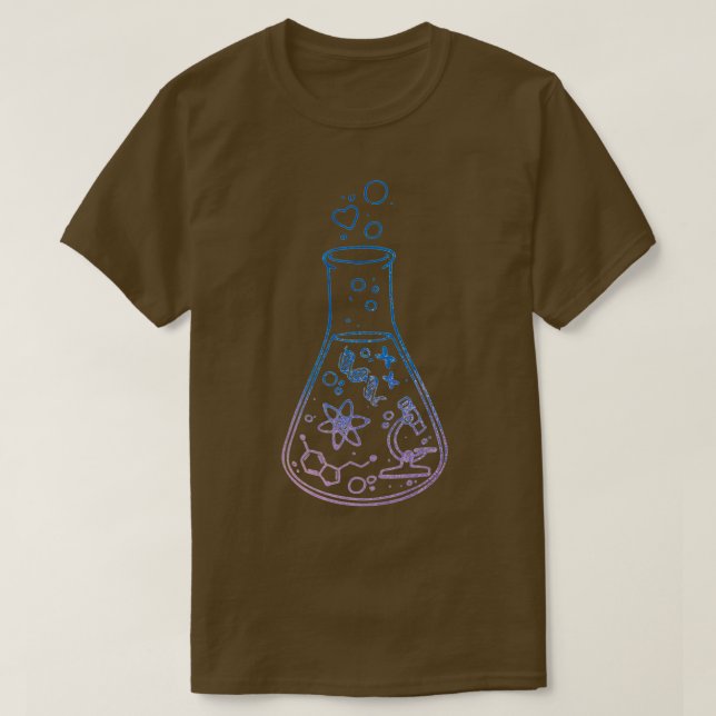 of Science Glass Flask Biotech Microbiology Lab T-Shirt (Design Front)