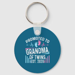 Of Shirt Promoted Grandma Twins Est Baby Key Ring