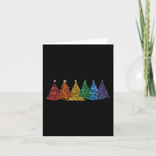 Of Six Lgbtq Pride Rainbow Christmas Trees Vector Card