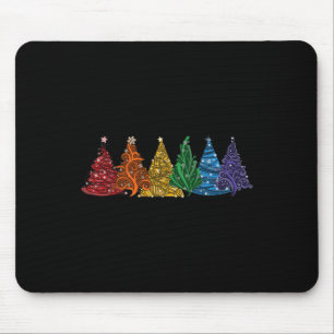 Of Six Lgbtq Pride Rainbow Christmas Trees Vector Mouse Pad