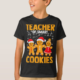 Of Smart Cookies Gingerbread Christmas Teacher Cut T-Shirt