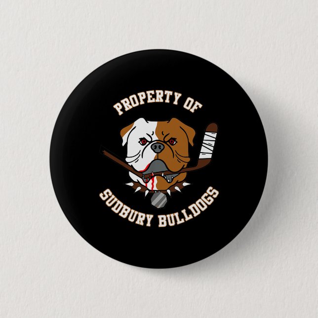 Of Sudbury Bulldog  6 Cm Round Badge (Front)