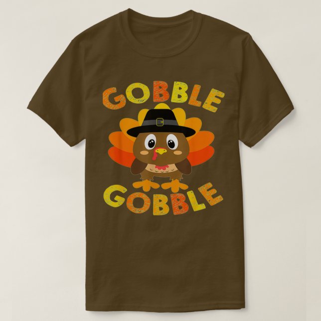 of Thanksgiving Pumpkin Turkey Eat 6 T-Shirt (Design Front)
