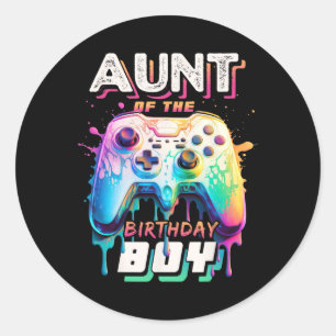Of The Birthday Boy Matching Family Video Game Par Classic Round Sticker
