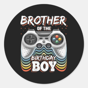 Of The Birthday Boy Matching Video Game Birthday 2 Classic Round Sticker