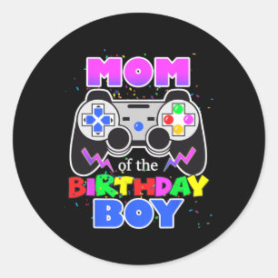 Of The Birthday Boy Video Game Birthday Gamer Cool Classic Round Sticker