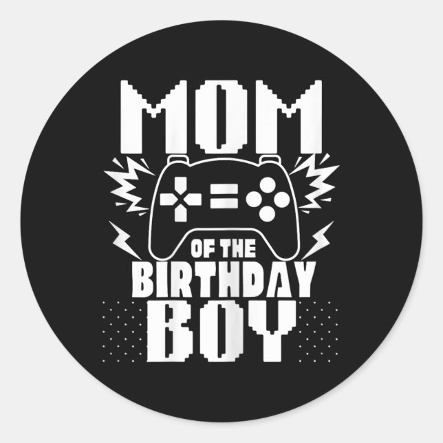 Of The Birthday Boy Video Game Controller Theme Te Classic Round Sticker (Front)