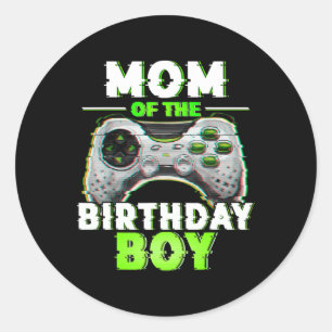 Of The Birthday Boy Video Gamer Matching Family 1 Classic Round Sticker