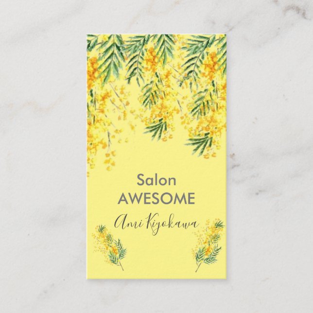 of the brilliant mimosa flowers business card (Front)