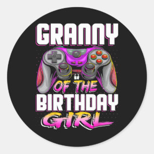 Of The Gamer Girl Matching Video Game Birthday  Classic Round Sticker