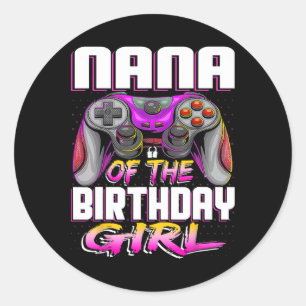 Of The Gamer Girl Matching Video Game Birthday  Classic Round Sticker