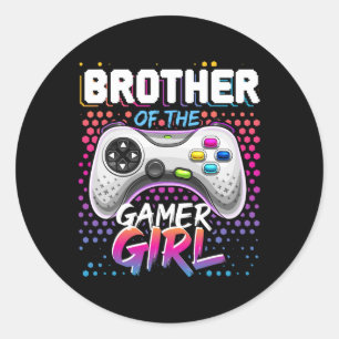 Of The Gamer Girl Matching Video Game Birthday Gif Classic Round Sticker