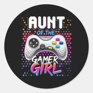 Of The Gamer Girl Matching Video Game Birthday Gif Classic Round Sticker