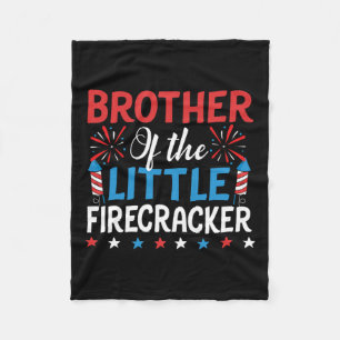 Of The Little Firecracker Shirt 4th Of July Birthd Fleece Blanket