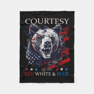 Of The Usa Red White And Blue 4th Of July Bear Fleece Blanket