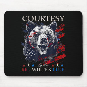 Of The Usa Red White And Blue 4th Of July Bear Mouse Pad