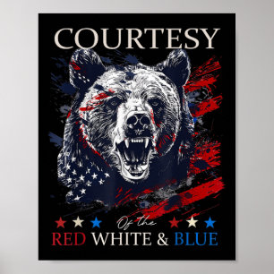Of The Usa Red White And Blue 4th Of July Bear  Poster